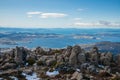 The Pinnacles rock on the top of mount Wellington in Hobart the capital city of Tasmania state of Australia. Royalty Free Stock Photo